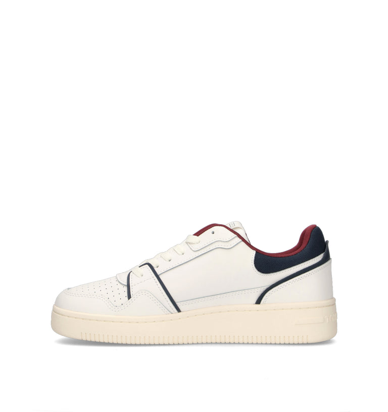 TOMMY HILFIGER JEANS Sneaker uomo bianca/blu in pelle