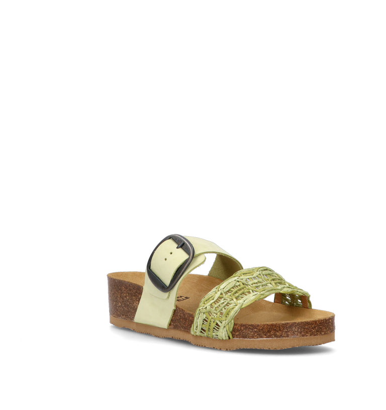 EMIDI' Ciabatta donna verde in pelle