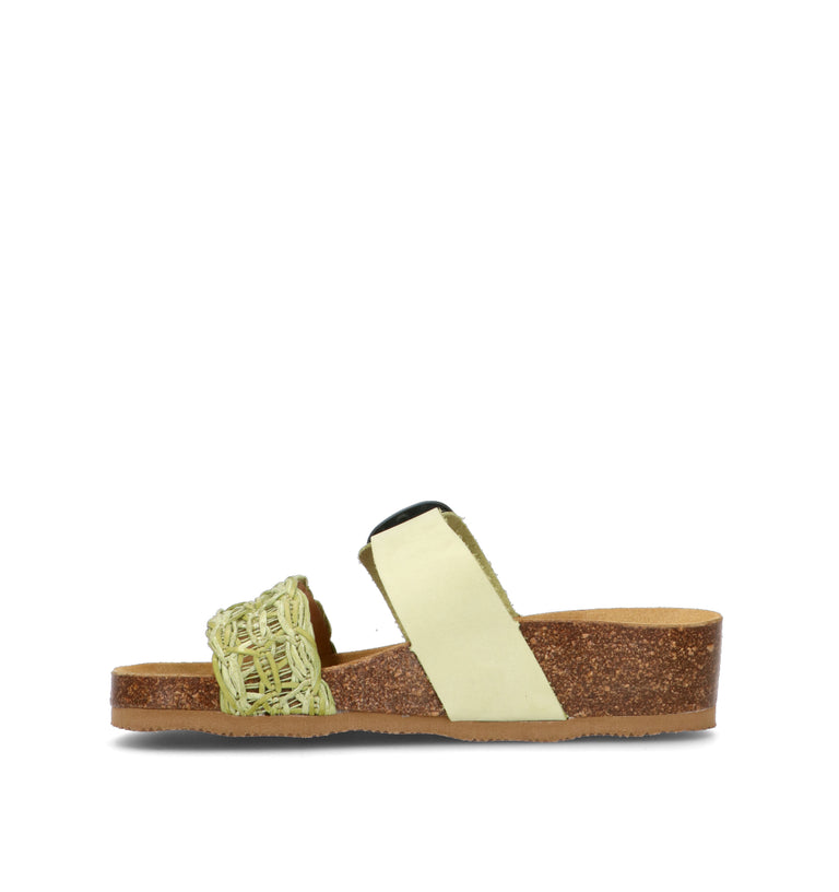 EMIDI' Ciabatta donna verde in pelle