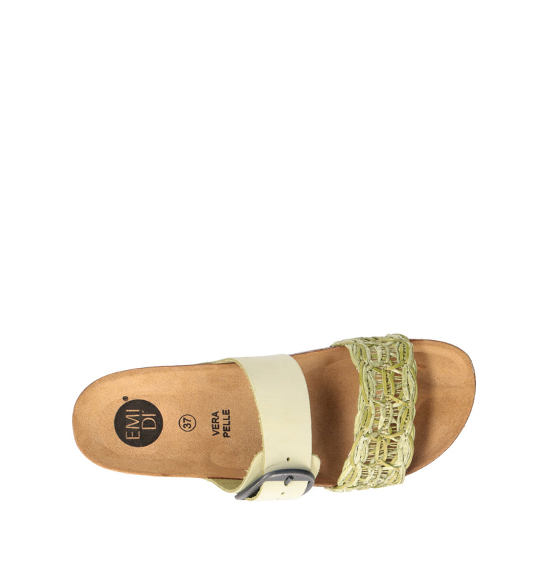 EMIDI' Ciabatta donna verde in pelle