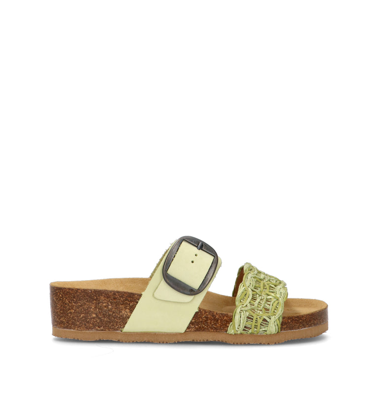 EMIDI' Ciabatta donna verde in pelle