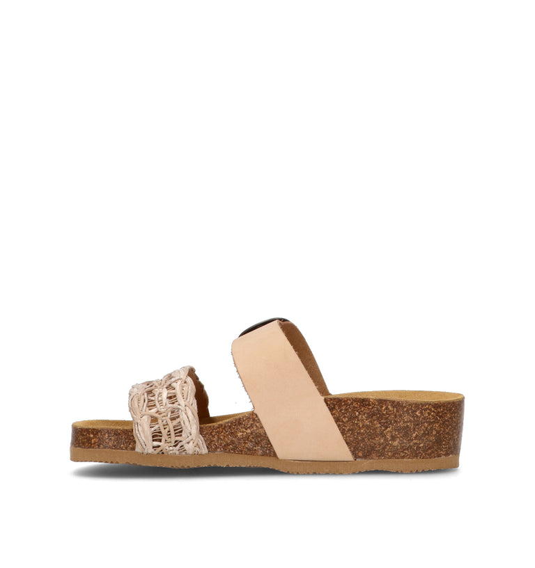EMIDI' Ciabatta donna beige in pelle