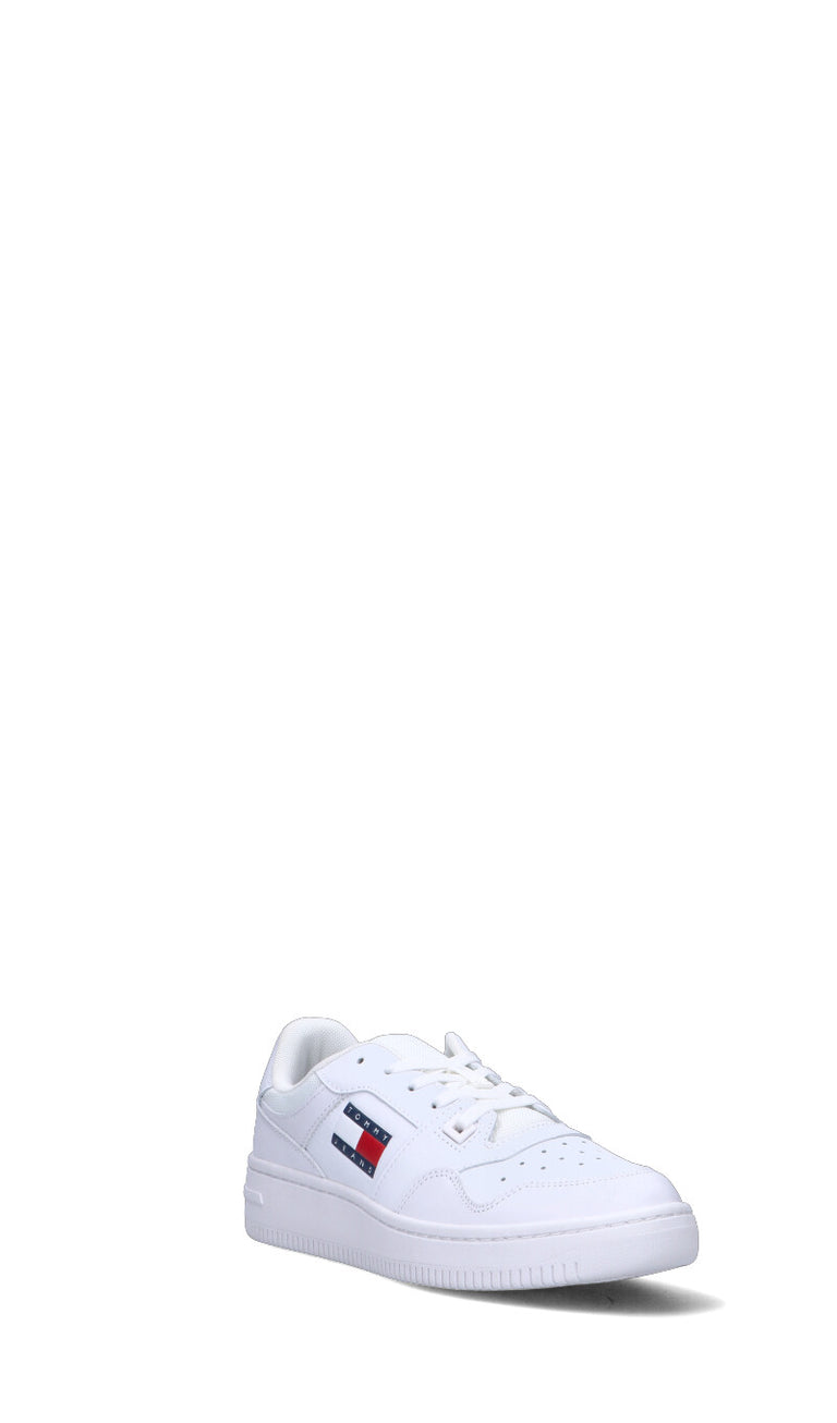 TOMMY HILFIGER JEANS Sneaker donna bianca in pelle