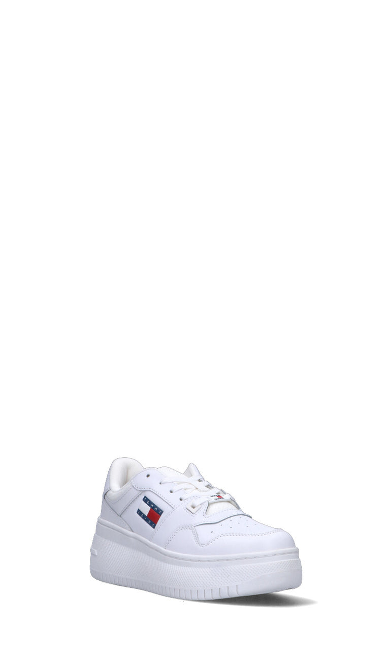 TOMMY HILFIGER JEANS Sneaker donna bianca in pelle