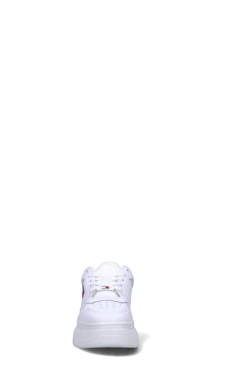 TOMMY HILFIGER JEANS Sneaker donna bianca in pelle