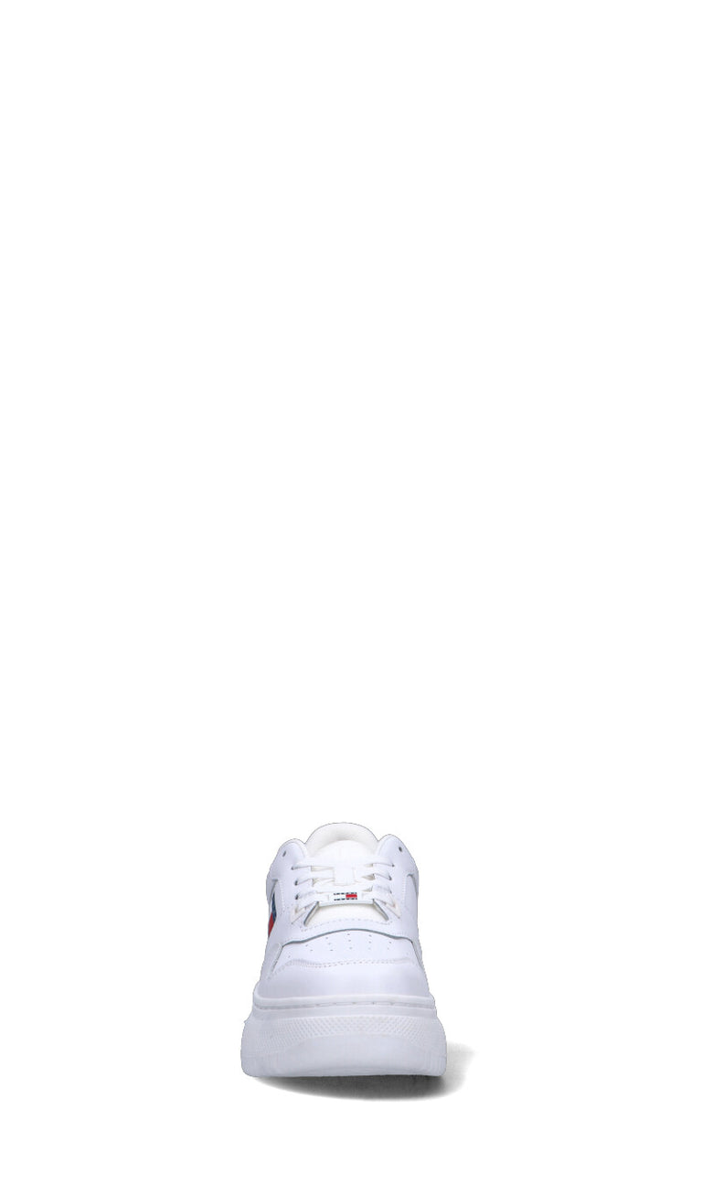 TOMMY HILFIGER JEANS Sneaker donna bianca in pelle