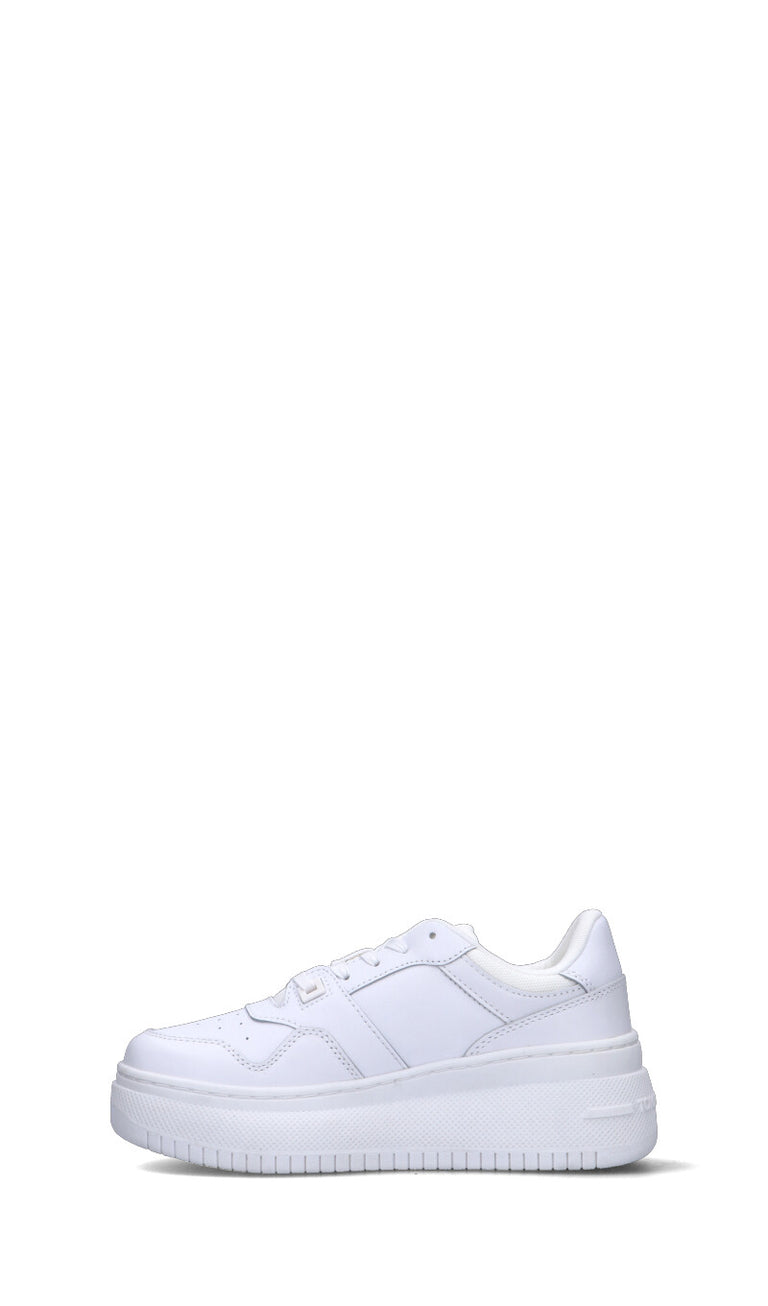 TOMMY HILFIGER JEANS Sneaker donna bianca in pelle