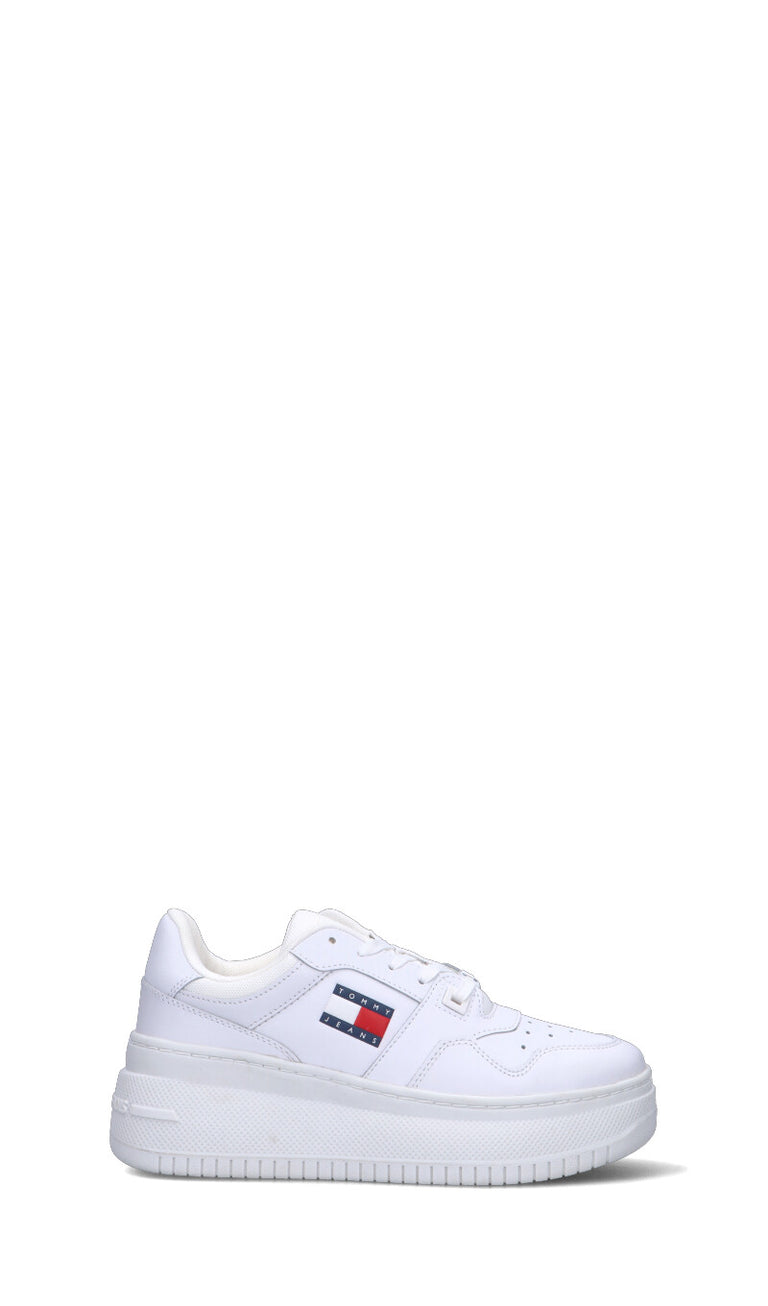 TOMMY HILFIGER JEANS Sneaker donna bianca in pelle