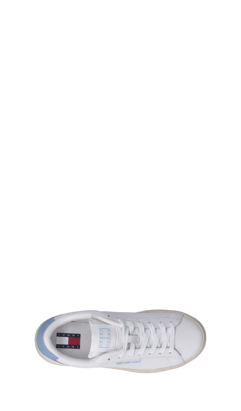 TOMMY HILFIGER JEANS Sneaker donna bianca/azzurra in pelle