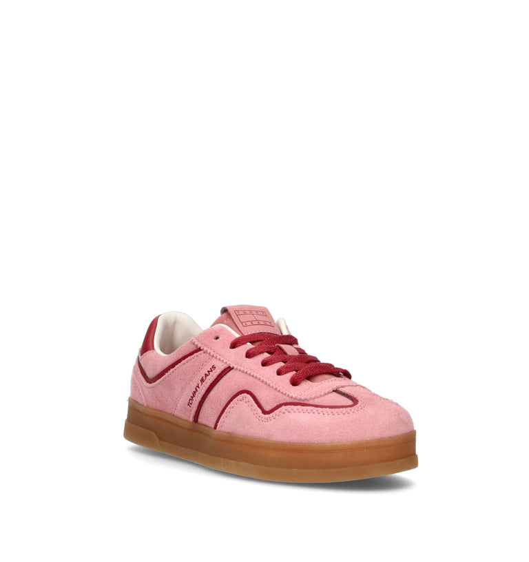 TOMMY HILFIGER JEANS Sneaker donna rosa in suede