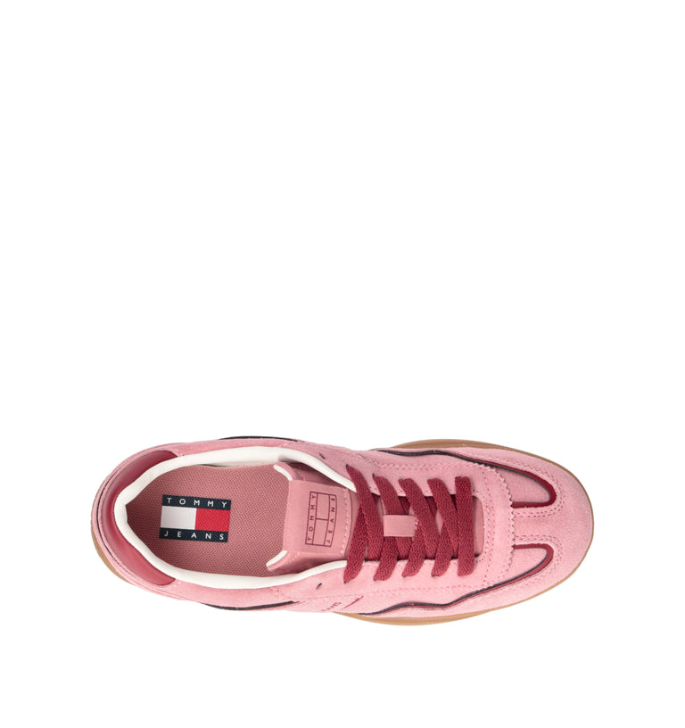TOMMY HILFIGER JEANS Sneaker donna rosa in suede