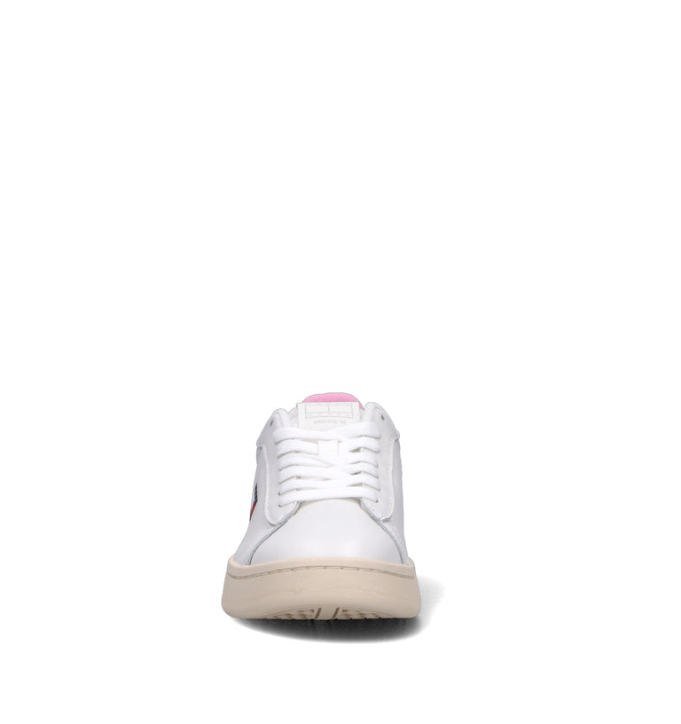 TOMMY HILFIGER JEANS Sneaker donna bianca/rosa in pelle