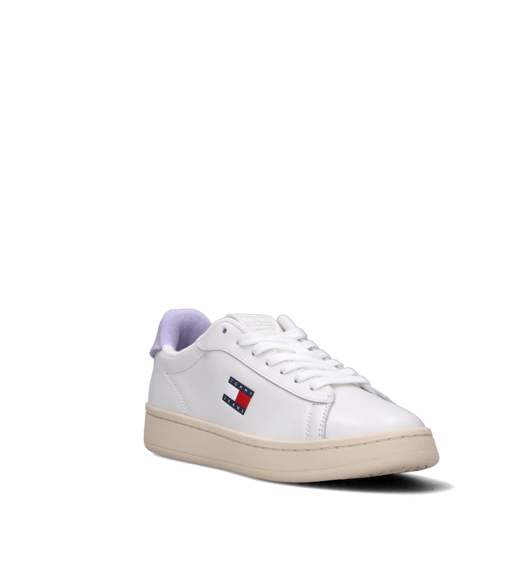 TOMMY HILFIGER JEANS Sneaker donna bianca/lilla in pelle