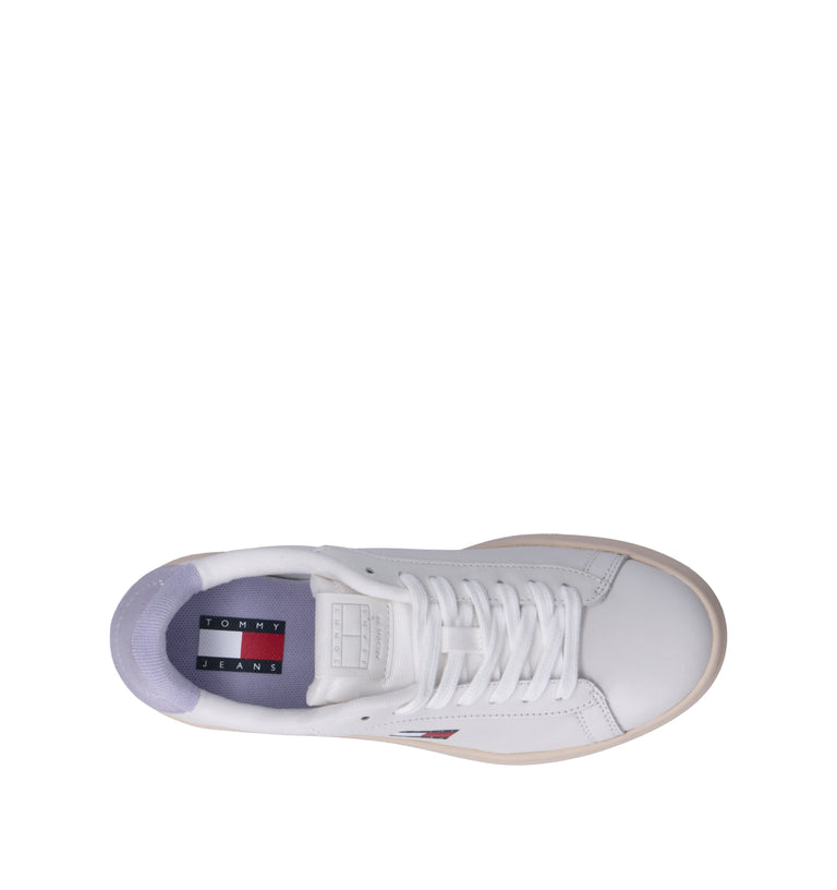TOMMY HILFIGER JEANS Sneaker donna bianca/lilla in pelle