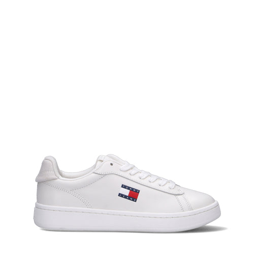 TOMMY HILFIGER JEANS Sneaker donna bianca in pelle
