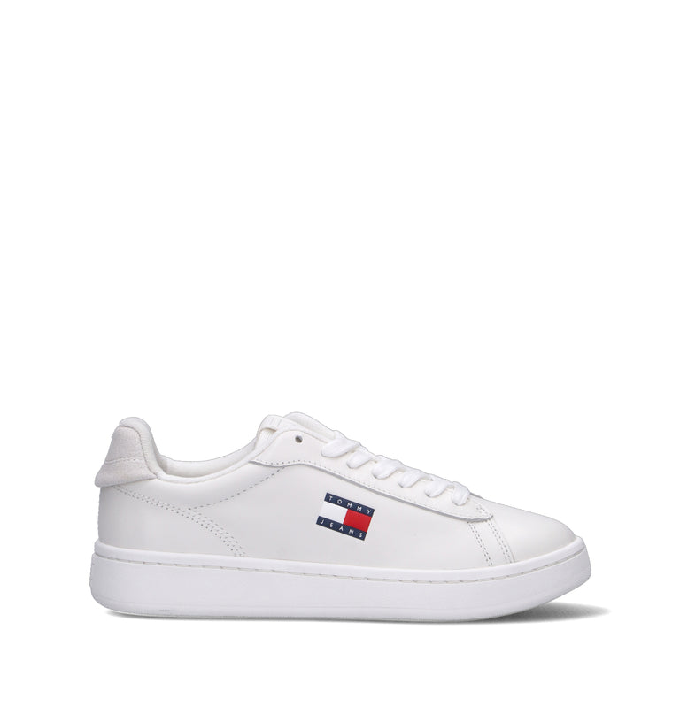 TOMMY HILFIGER JEANS Sneaker donna bianca in pelle