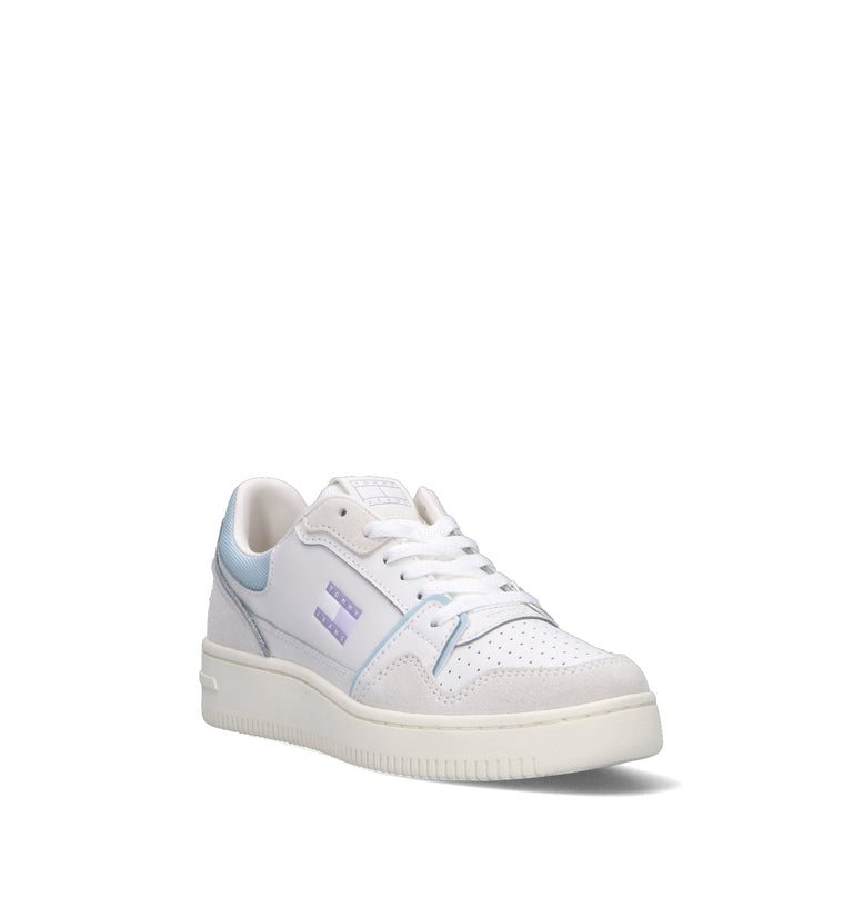 TOMMY HILFIGER JEANS Sneaker donna bianca in pelle