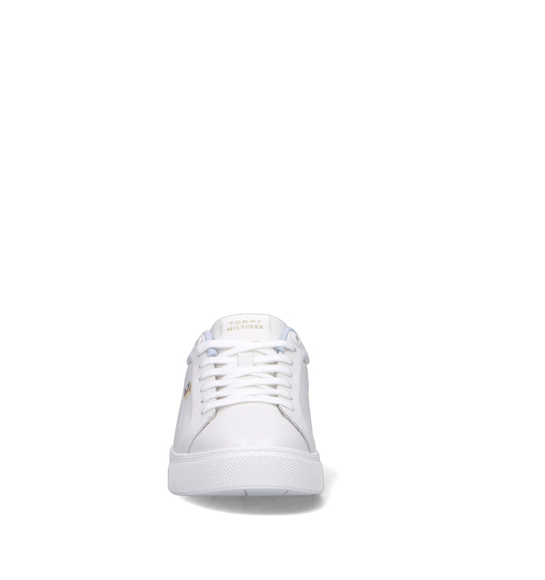 TOMMY HILFIGER JEANS Sneaker donna bianca in pelle