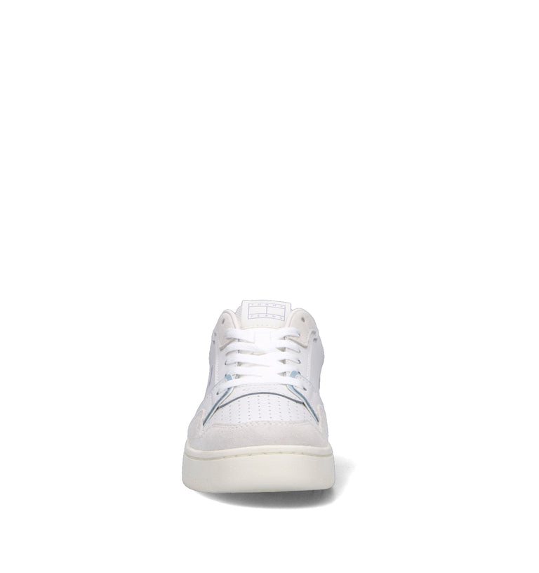 TOMMY HILFIGER JEANS Sneaker donna bianca in pelle