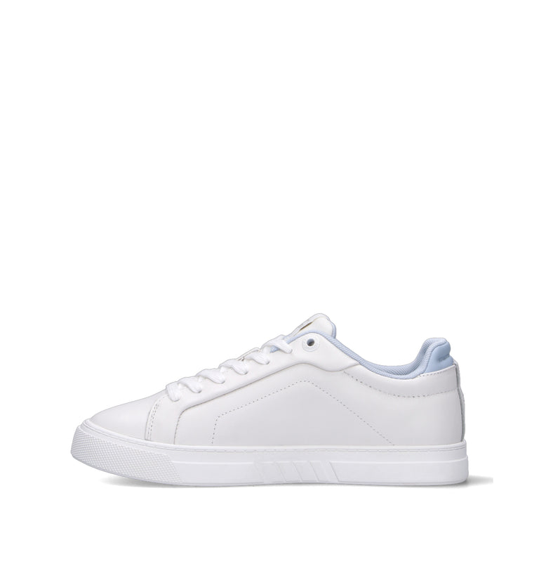 TOMMY HILFIGER JEANS Sneaker donna bianca in pelle