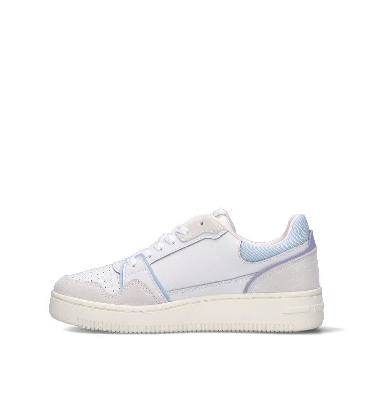 TOMMY HILFIGER JEANS Sneaker donna bianca in pelle