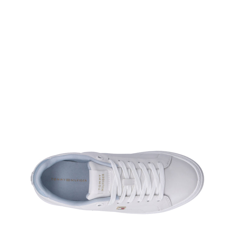 TOMMY HILFIGER JEANS Sneaker donna bianca in pelle