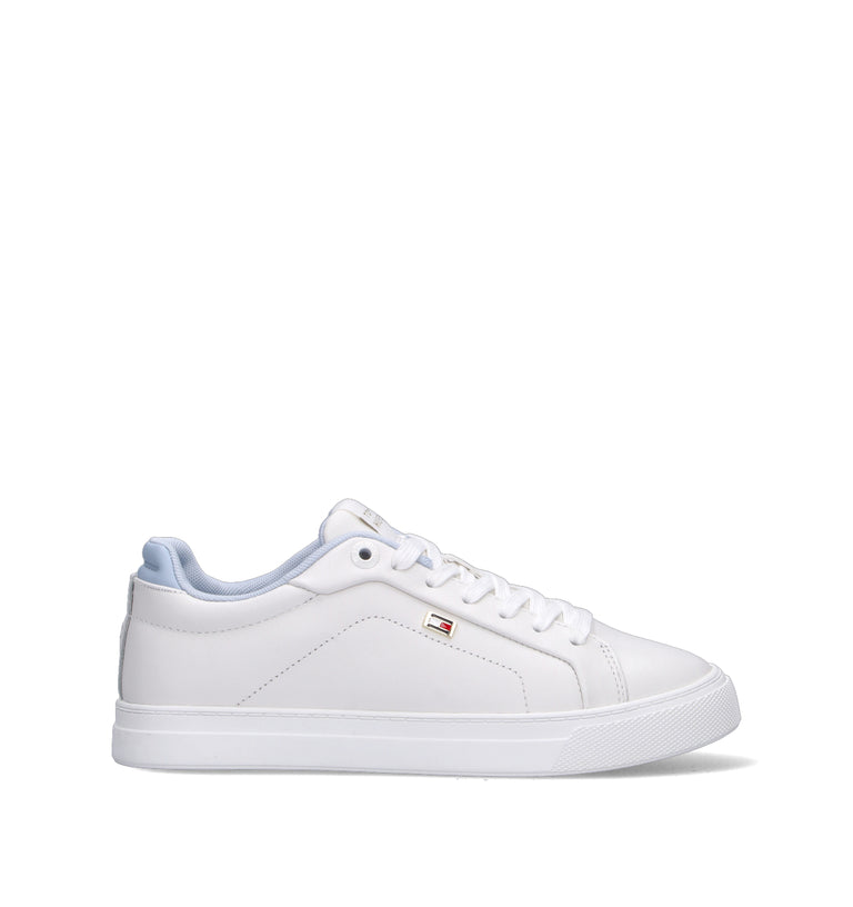TOMMY HILFIGER JEANS Sneaker donna bianca in pelle