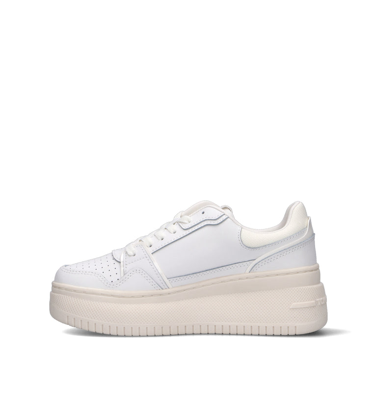 TOMMY HILFIGER JEANS Sneaker donna bianca in pelle