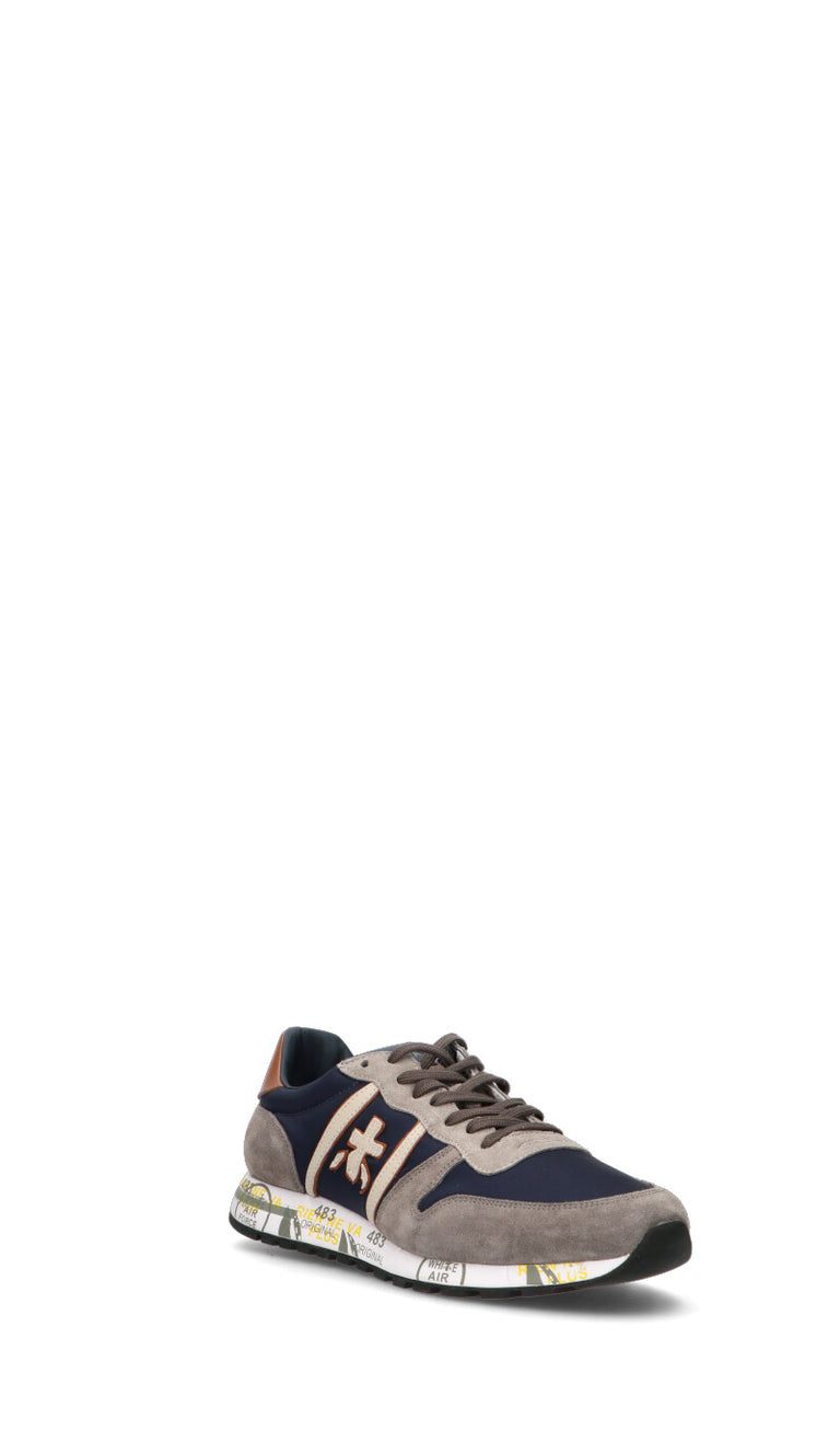 PREMIATA Sneaker uomo grigia/blu in pelle