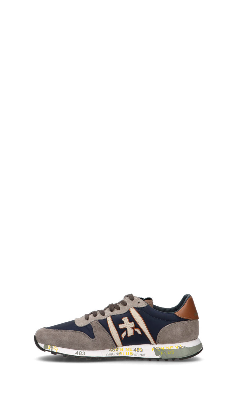 PREMIATA Sneaker uomo grigia/blu in pelle