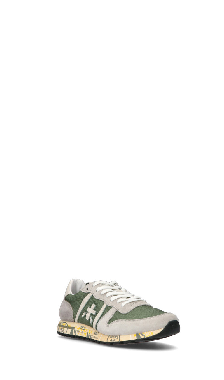 PREMIATA Sneaker uomo grigia/verde in suede