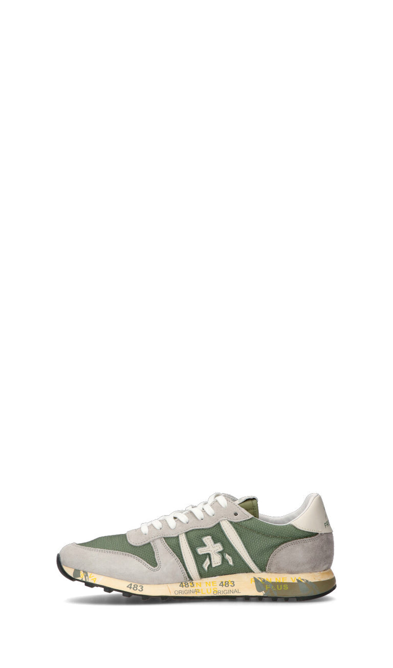 PREMIATA Sneaker uomo grigia/verde in suede