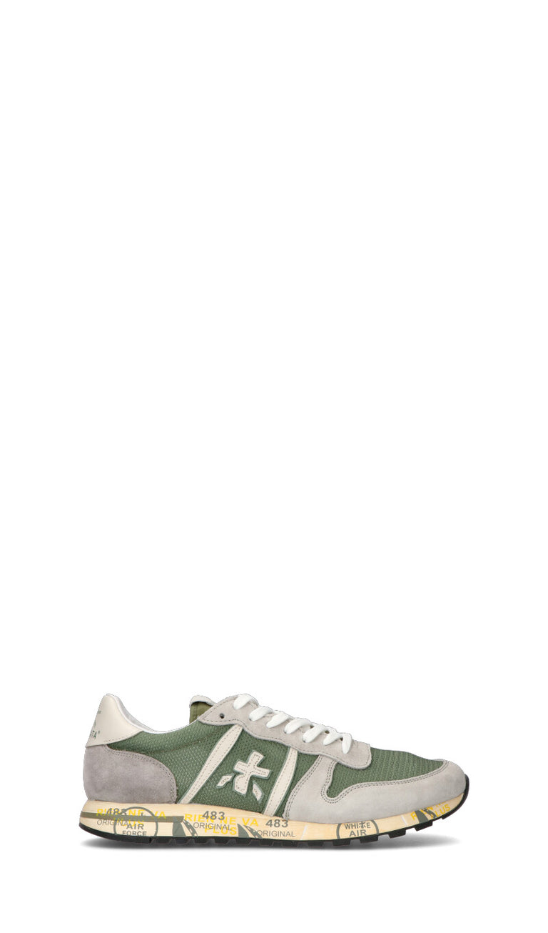 PREMIATA Sneaker uomo grigia/verde in suede