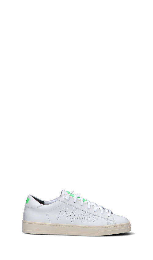 P448 Sneaker uomo bianca/verde in pelle