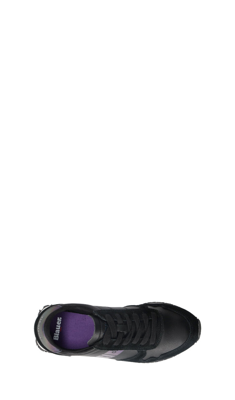 BLAUER Sneaker donna nera/azzurra in suede