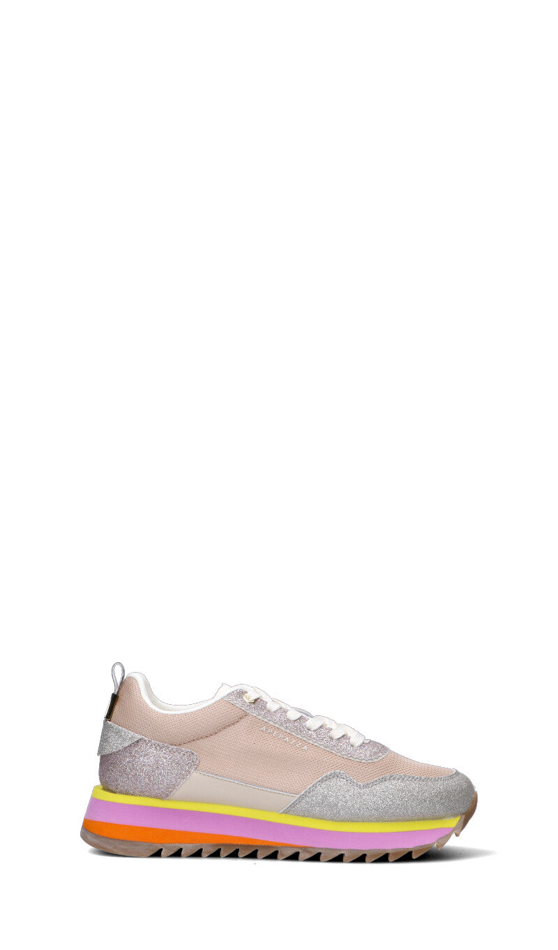 APEPAZZA Sneaker donna beige/argento in pelle APEPAZZA Sneaker donna beige/argento in pelle