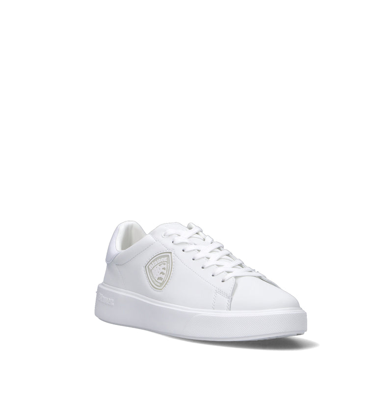 BLAUER Sneaker uomo bianca in pelle