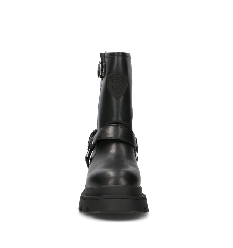 BLAUER Stivale donna nero in pelle