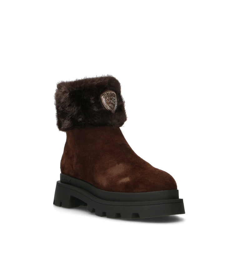 BLAUER Tronchetto donna marrone in suede