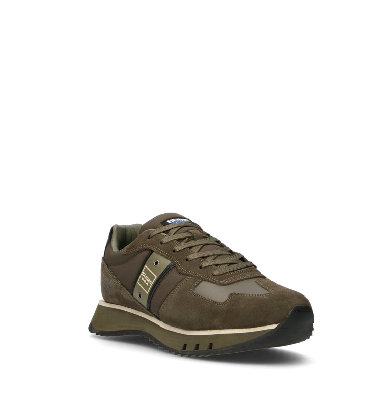BLAUER Sneaker uomo militare in suede