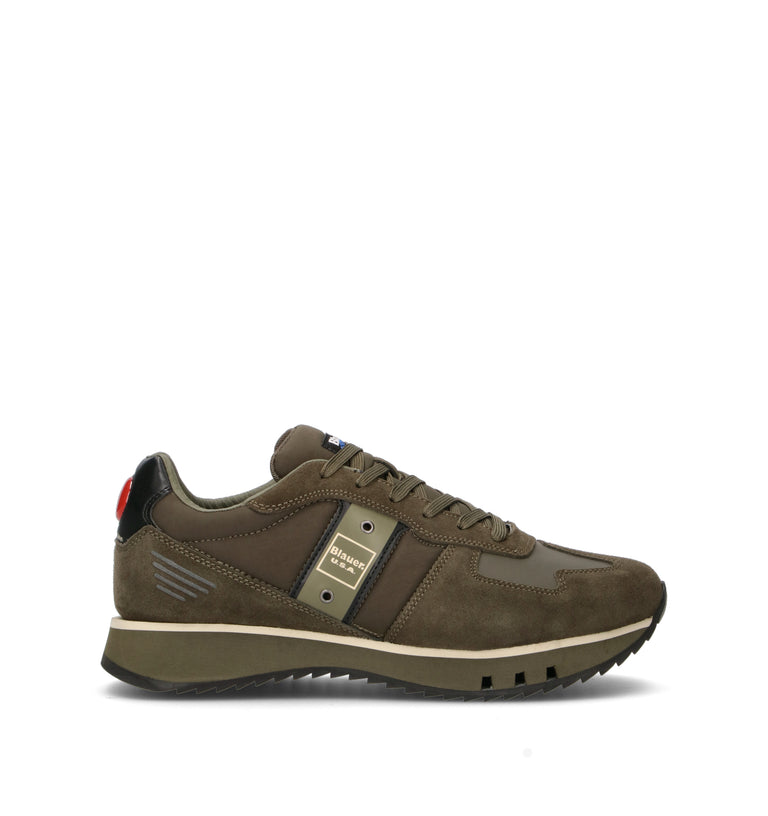 BLAUER Sneaker uomo militare in suede