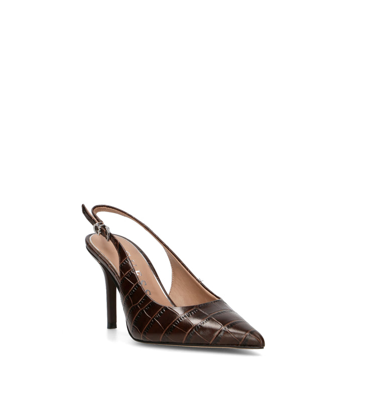 GUESS Slingback donna marrone in pelle