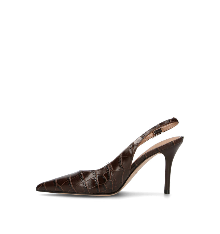 GUESS Slingback donna marrone in pelle