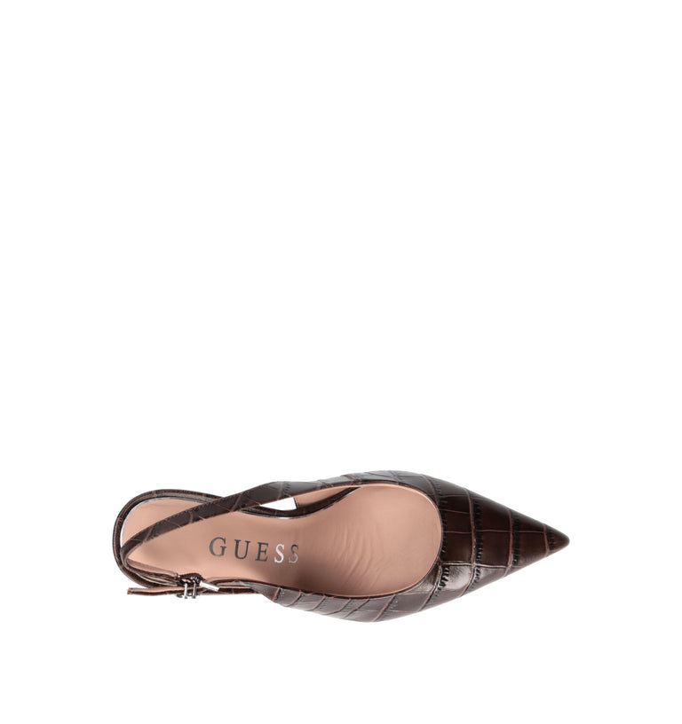GUESS Slingback donna marrone in pelle