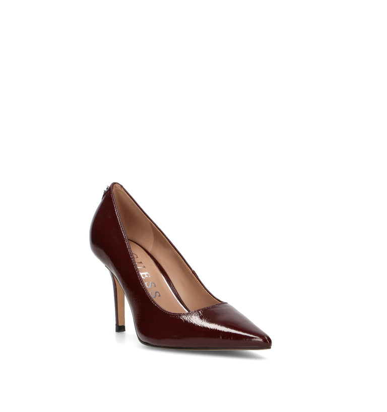 GUESS Décolleté donna bordeaux in pelle