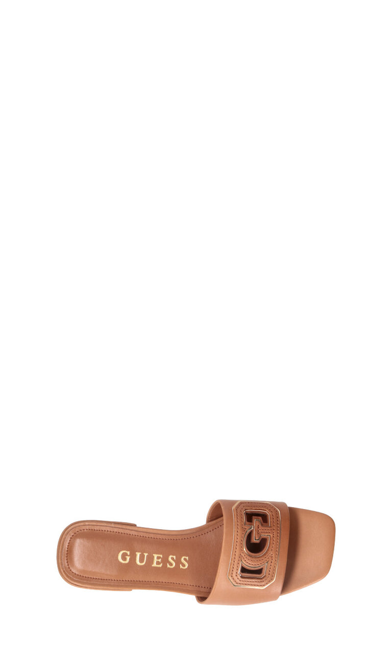 GUESS Ciabatta donna tan in pelle