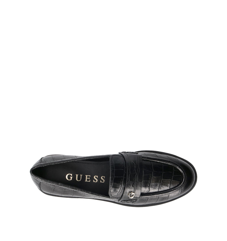 GUESS Mocassino donna nero in pelle