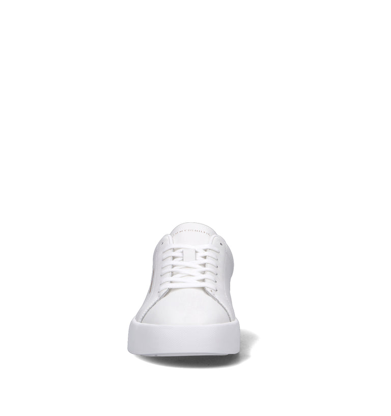 TOMMY HILFIGER JEANS Sneaker uomo bianca/arancio in pelle