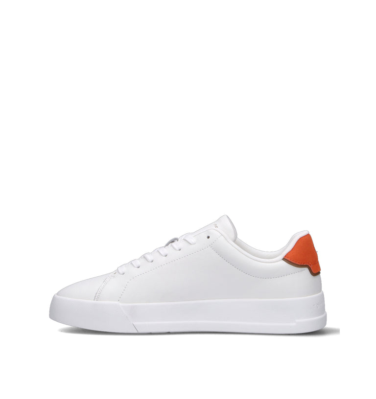 TOMMY HILFIGER JEANS Sneaker uomo bianca/arancio in pelle