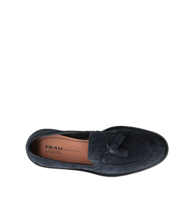 FRAU Mocassino uomo blu in suede